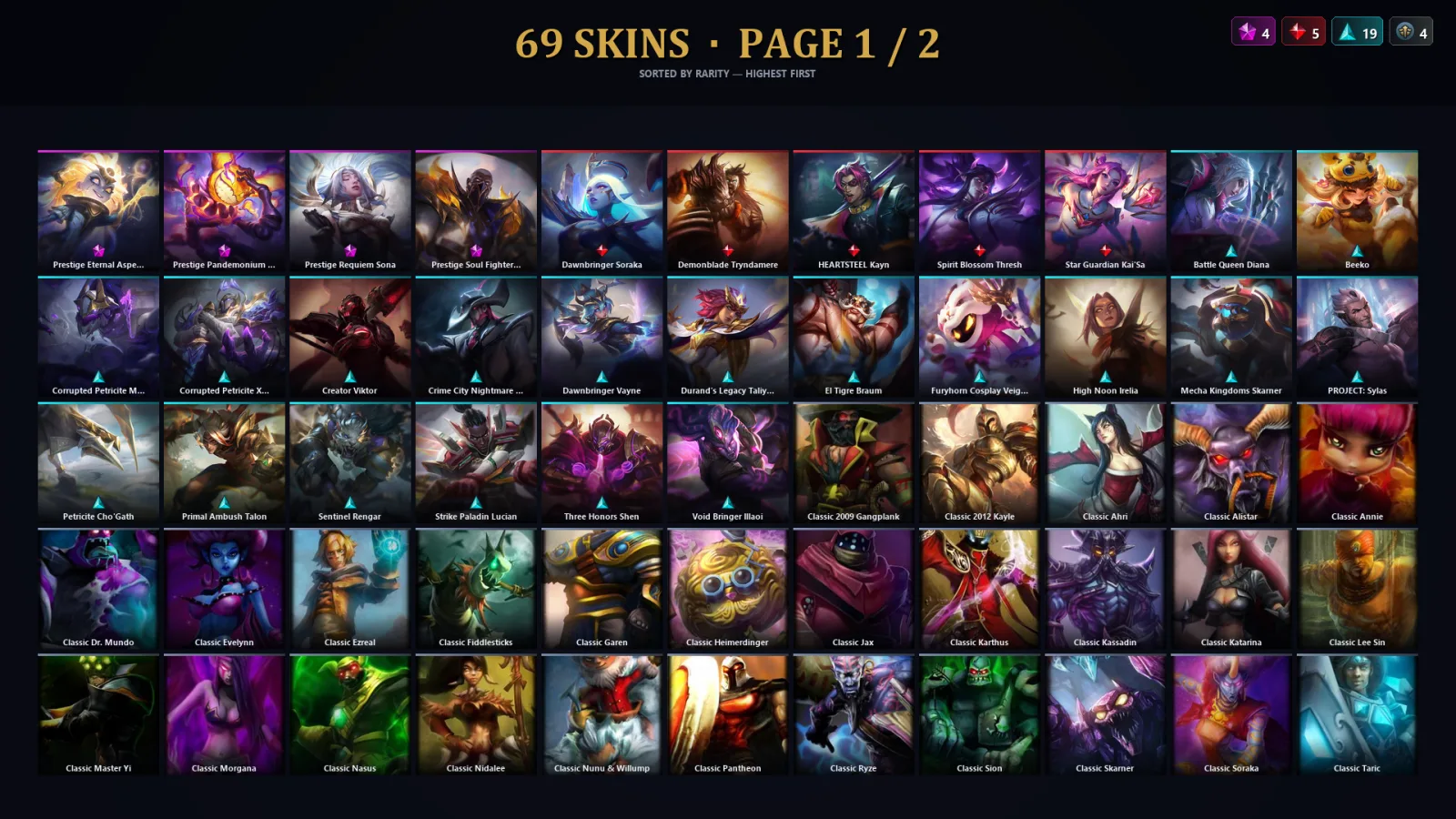 [LoL] | TR | Level 54 | Bronze I | 98 Champions | 69 Skins