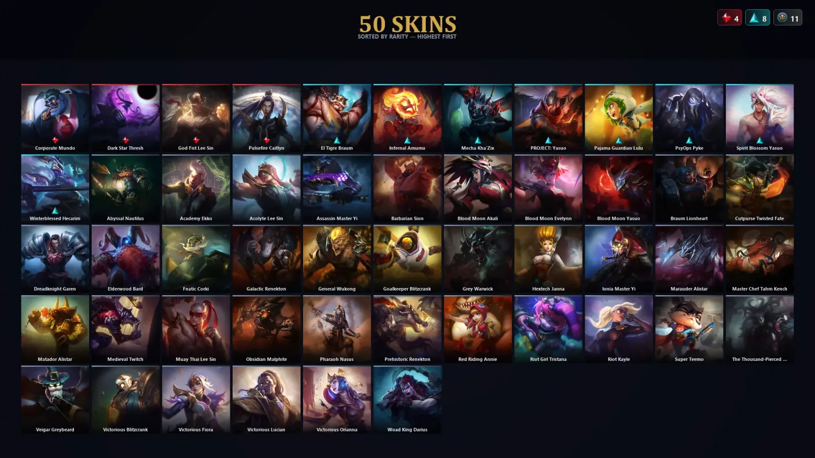 [LoL] | EUW | Level 156 | 126 Champions | 50 Skins — LoL account