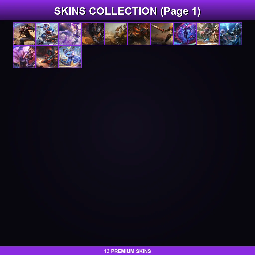 VN | Prestige Cyber Cat Yuumi | High Noon Mordekaiser | Star Guardian Janna | Shan Hai Scrolls Jhin | 13 Skin | 44 Champ | Lv81