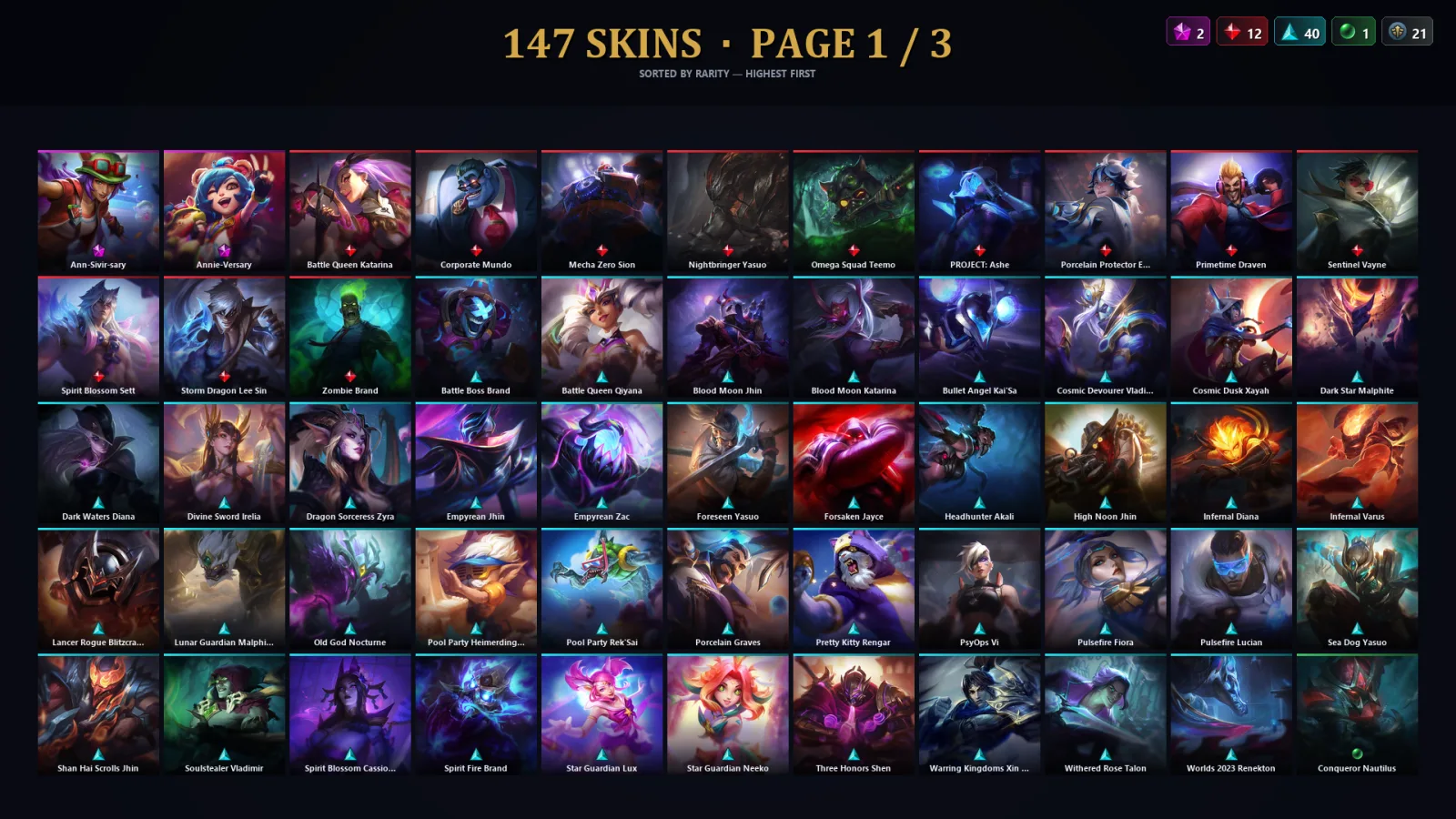 [LoL] | TR | Level 450 | Emerald II | 163 Champions | 115 Skins