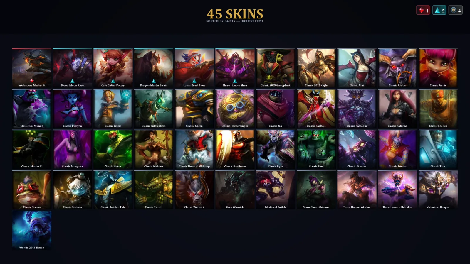 [LoL] | TR | Level 42 | Diamond IV | 109 Champions | 45 Skins