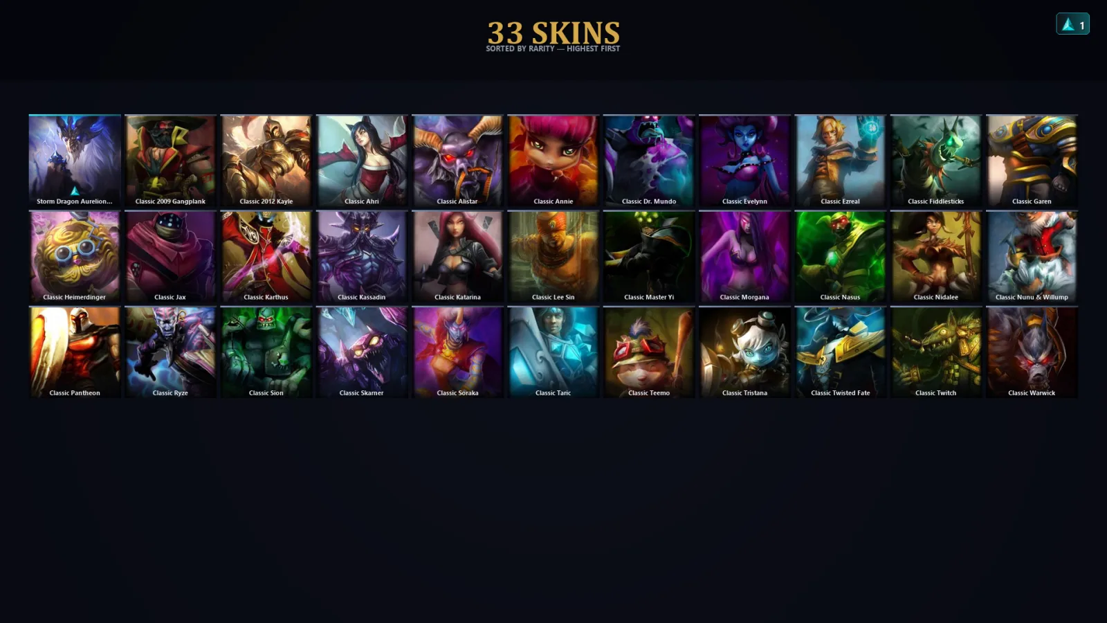 [LoL] | EUW | Level 33 | Iron I | 30 Champions | 1 Skins