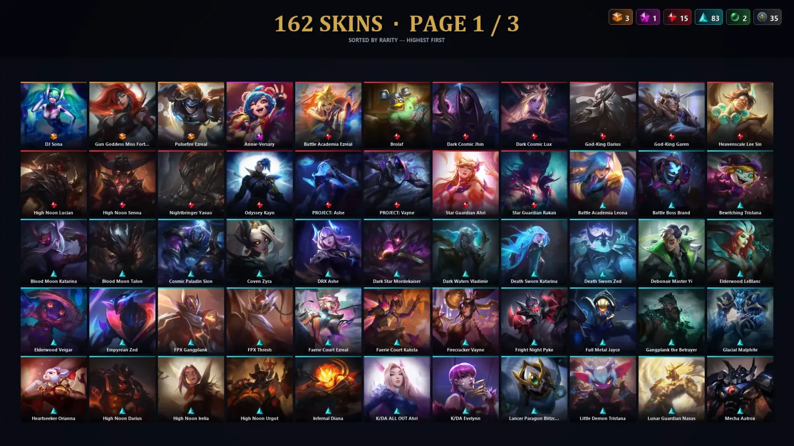 [LoL] | TR | Level 378 | 172 Champions | 162 Skins | 160,466 BE — LoL account