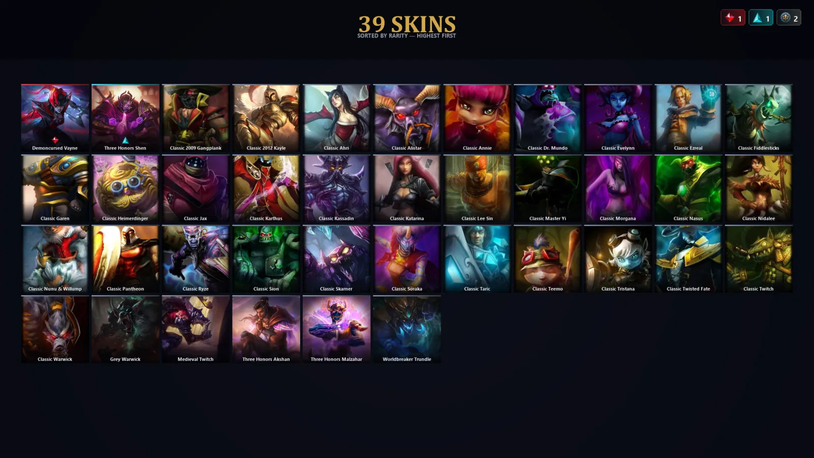 [LoL] | EUW | Level 32 | Platinum IV | 60 Champions | 39 Skins | 10,930 BE