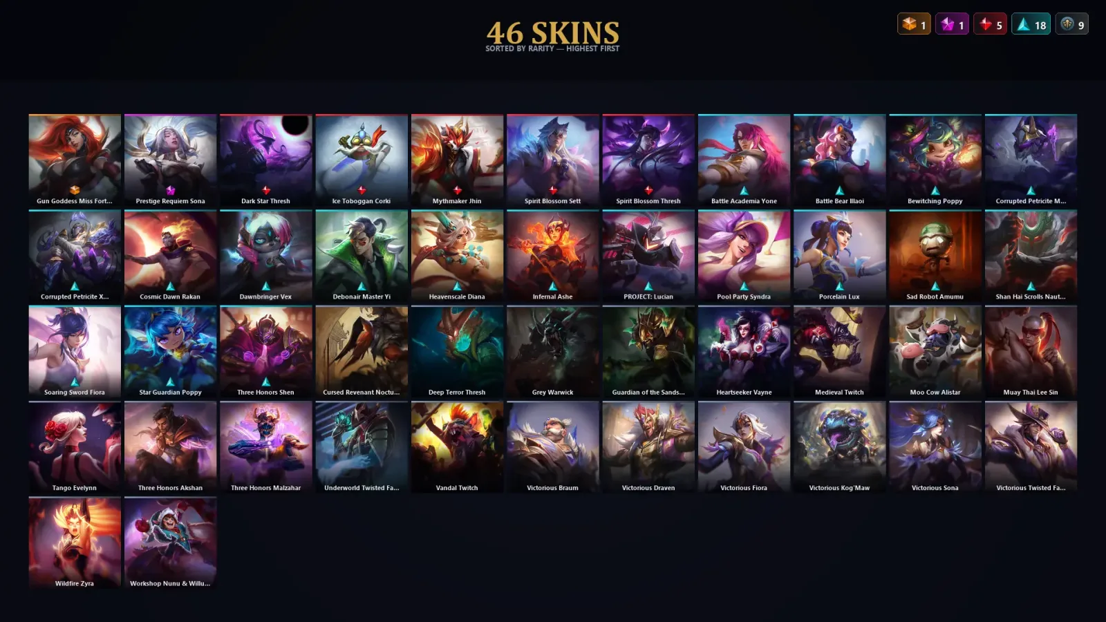 [LoL] | TR | Level 30 | Master | 171 Champions | 46 Skins