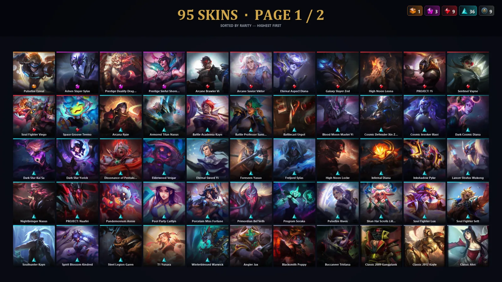 [LoL] | EUW | Level 62 | Bronze II | 87 Champions | 63 Skins