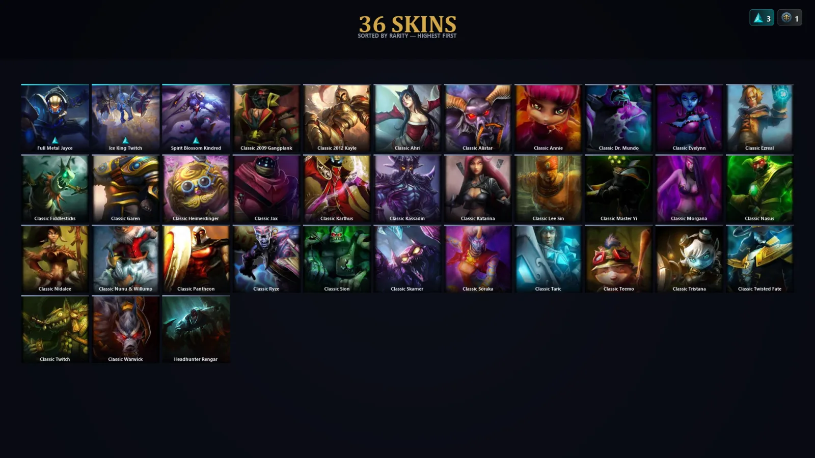 [LoL] | EUW | Level 36 | 42 Champions | 36 Skins