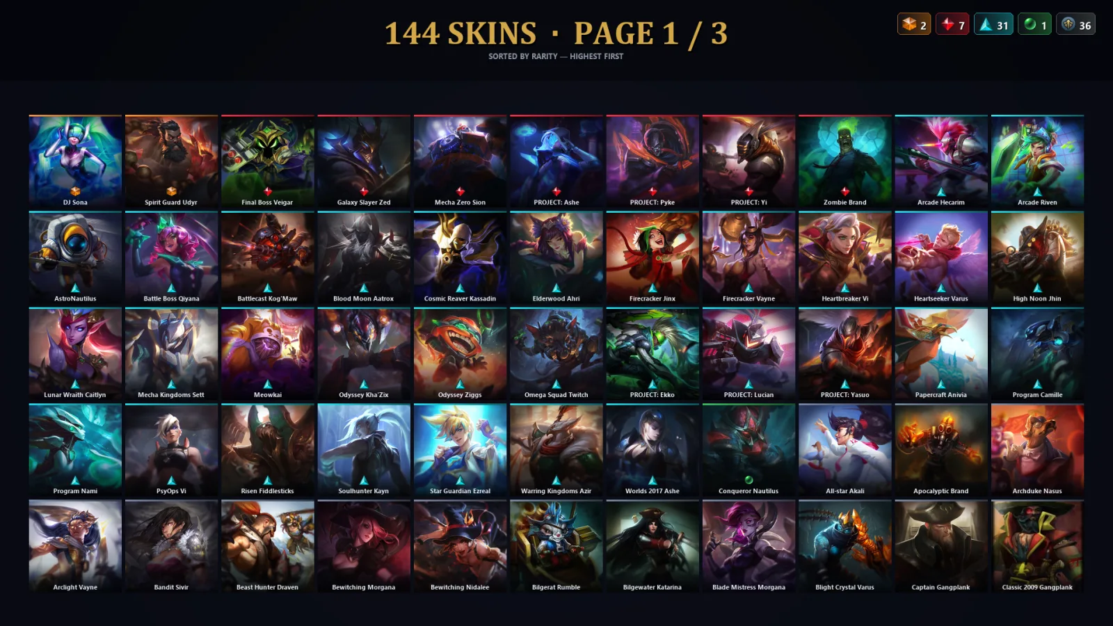 [LoL] | TR | Level 319 | 159 Champions | 112 Skins | 12,454 BE