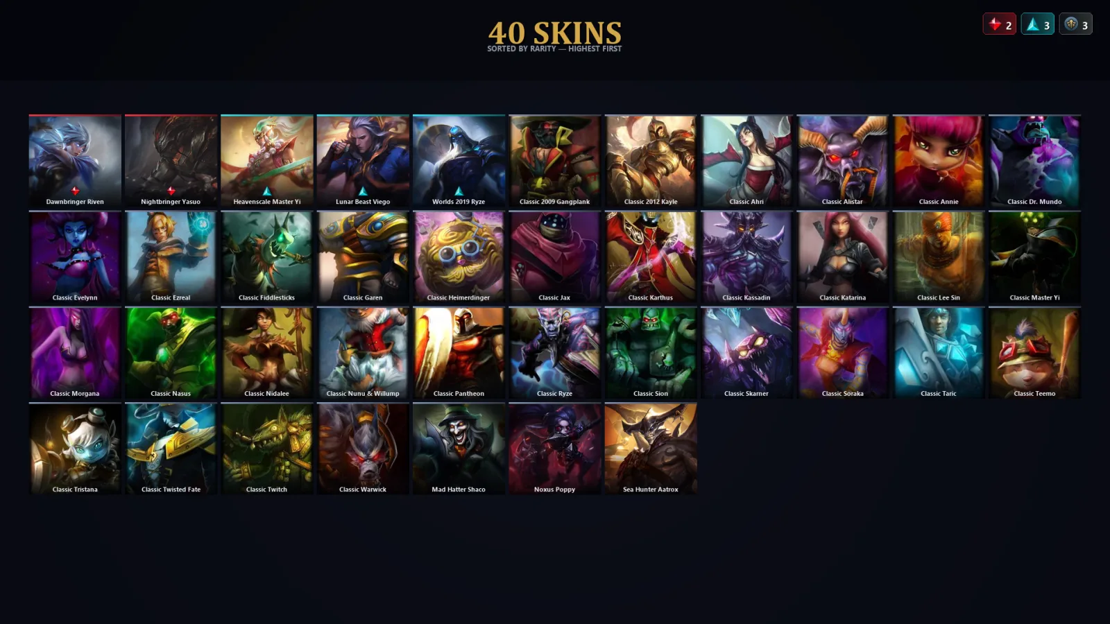 [LoL] | EUW | Level 63 | Diamond IV | 62 Champions | 40 Skins | 12,081 BE