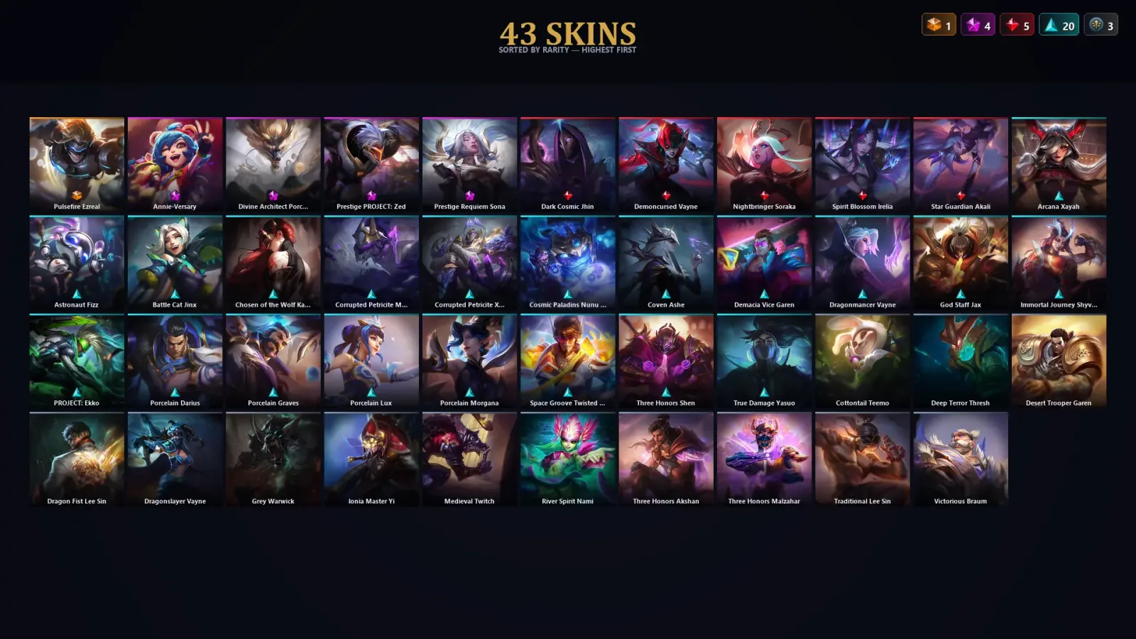 [LoL] | TR | Level 92 | Platinum IV | 98 Champions | 43 Skins — LoL account