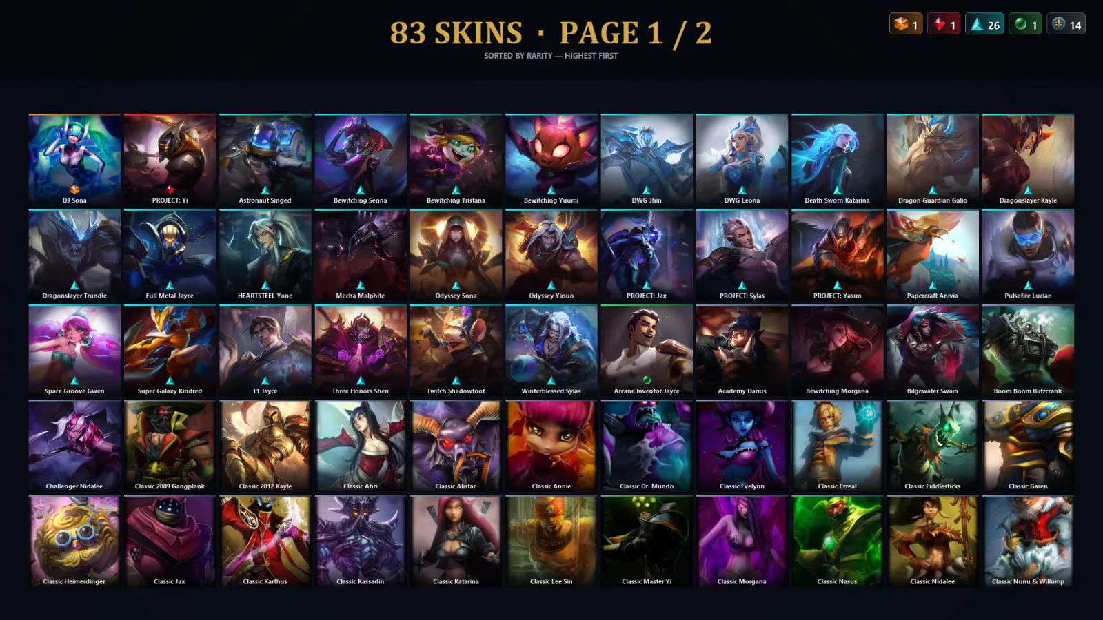[LoL] | TR | Level 158 | Emerald II | 125 Champions | 51 Skins | 11,619 BE