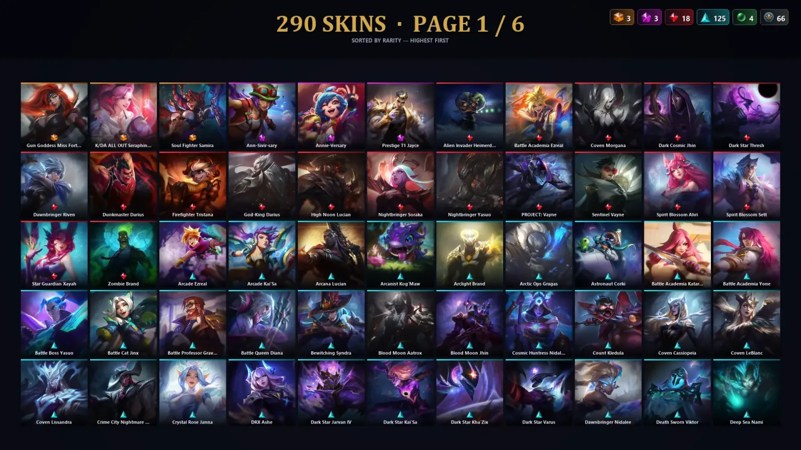 [LoL] | TR | Level 500 | Emerald III | 172 Champions | 290 Skins | 132,985 BE — LoL account