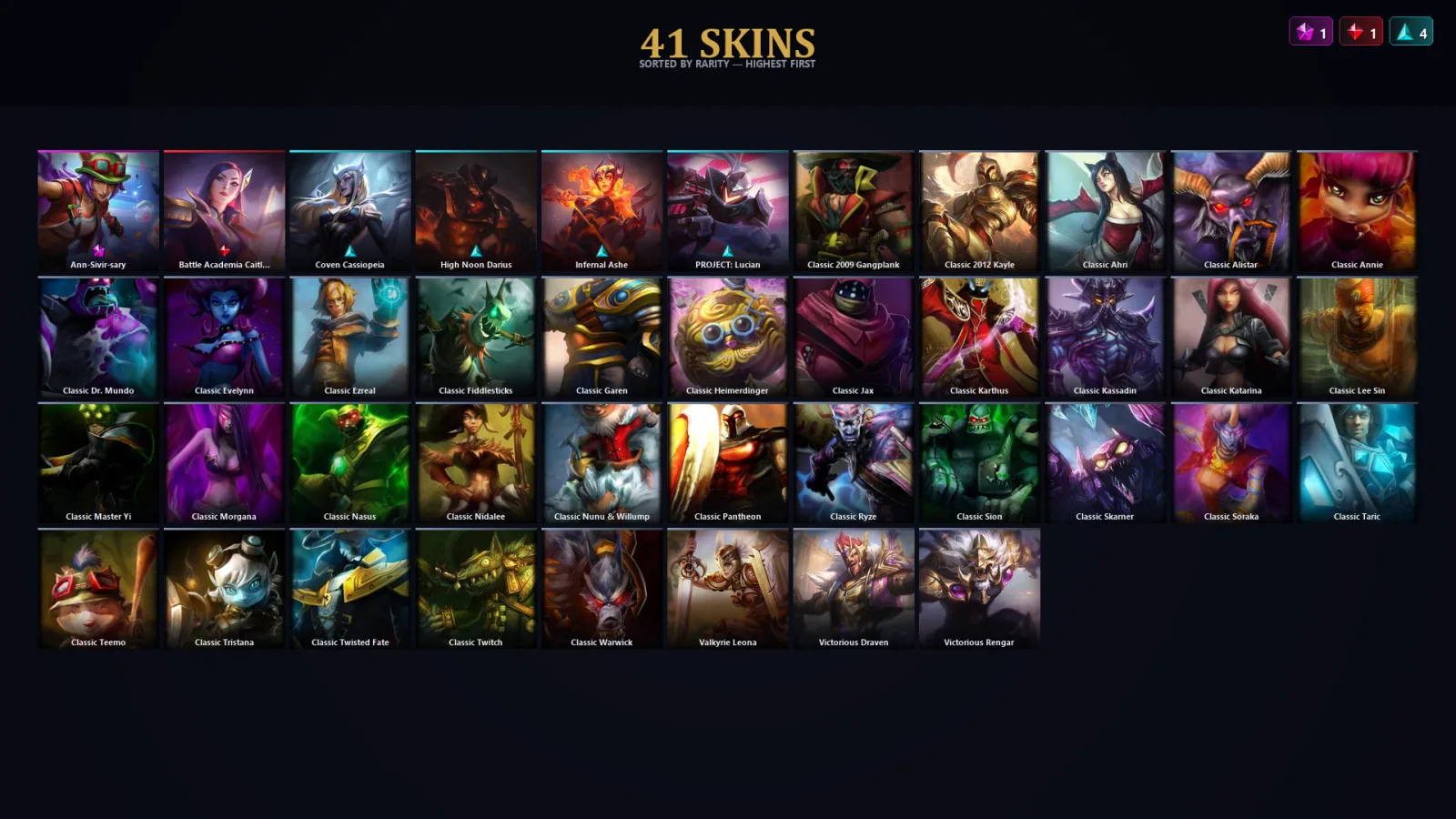 [LoL] | EUW | Level 53 | Gold IV | 101 Champions | 41 Skins