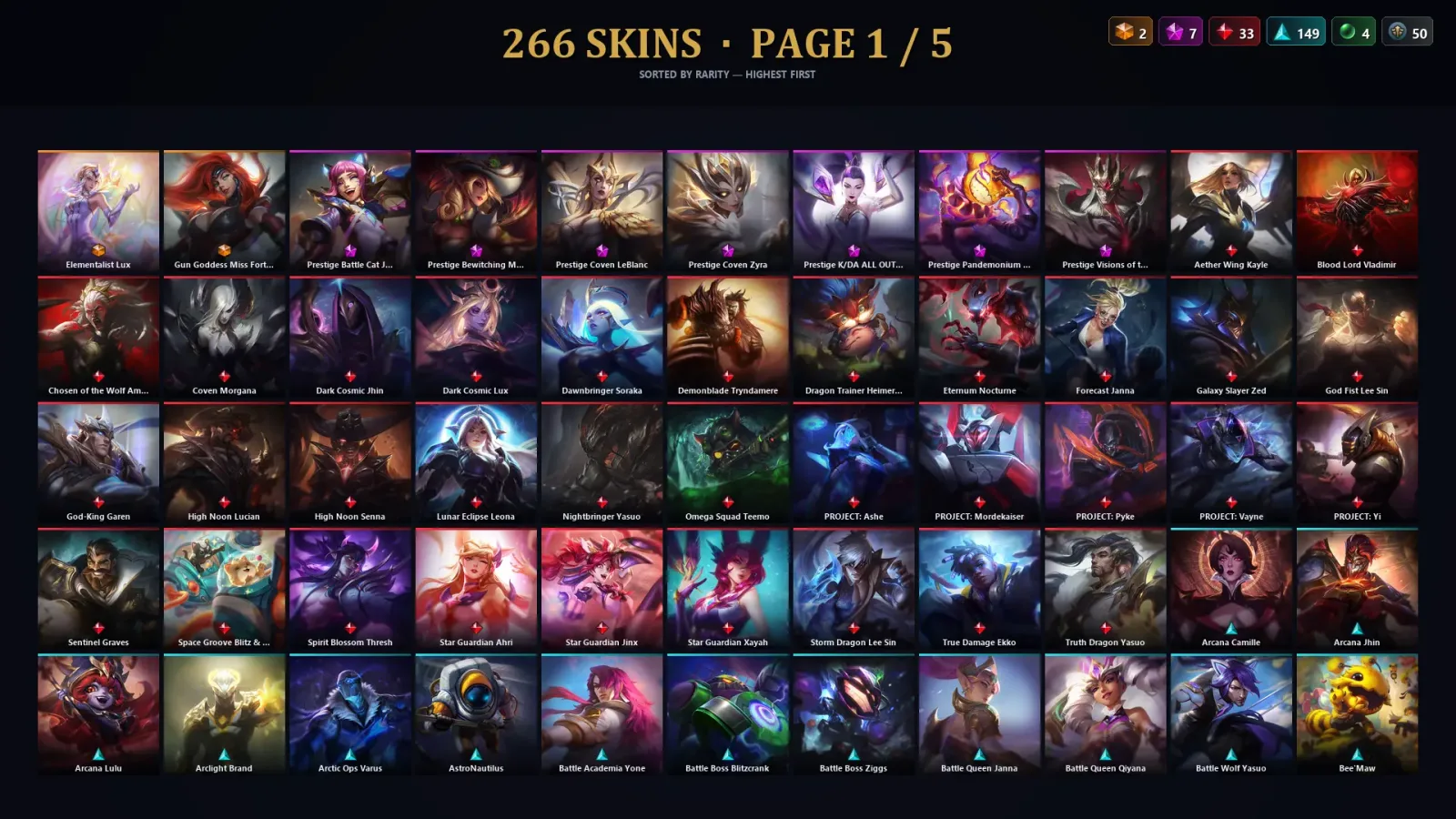[LoL] | EUW | Level 452 | 172 Champions | 266 Skins | 80,081 BE — LoL account