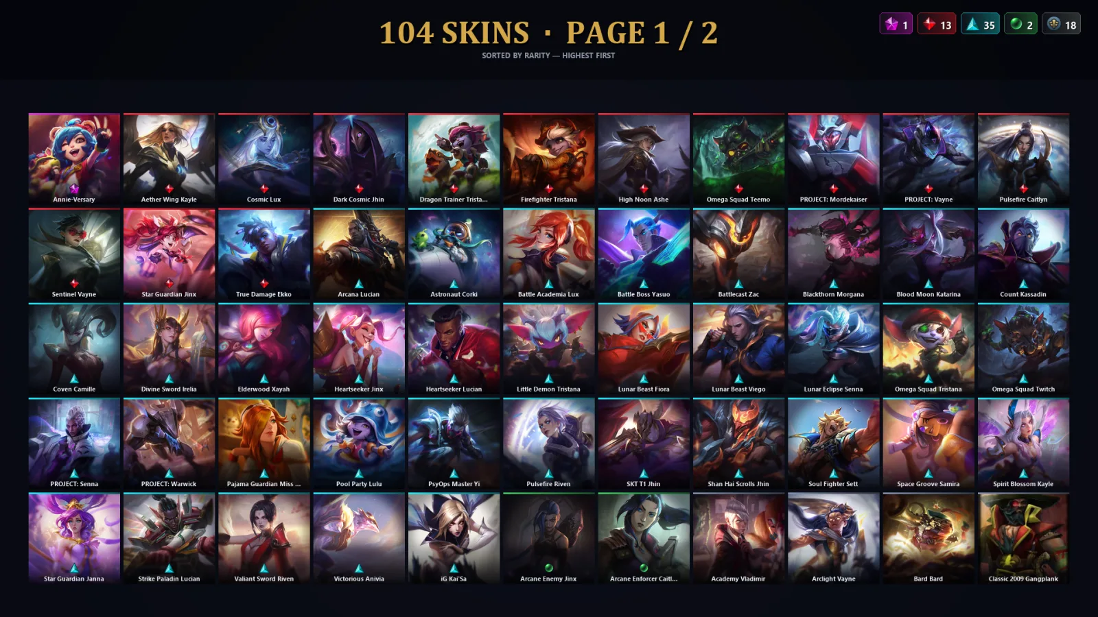 [LoL] | TR | Level 181 | Platinum I | 133 Champions | 72 Skins | 37,777 BE