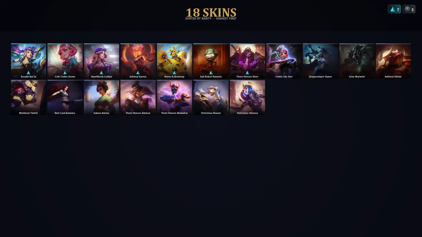 [LoL] | TR | Level 63 | Emerald III | 82 Champions | 18 Skins