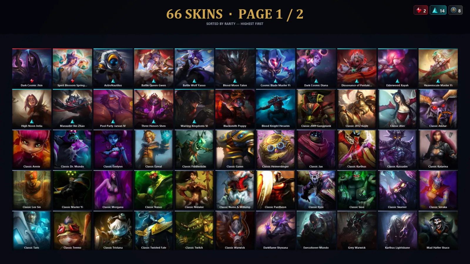 [LoL] | TR | Level 113 | Diamond II | 156 Champions | 66 Skins