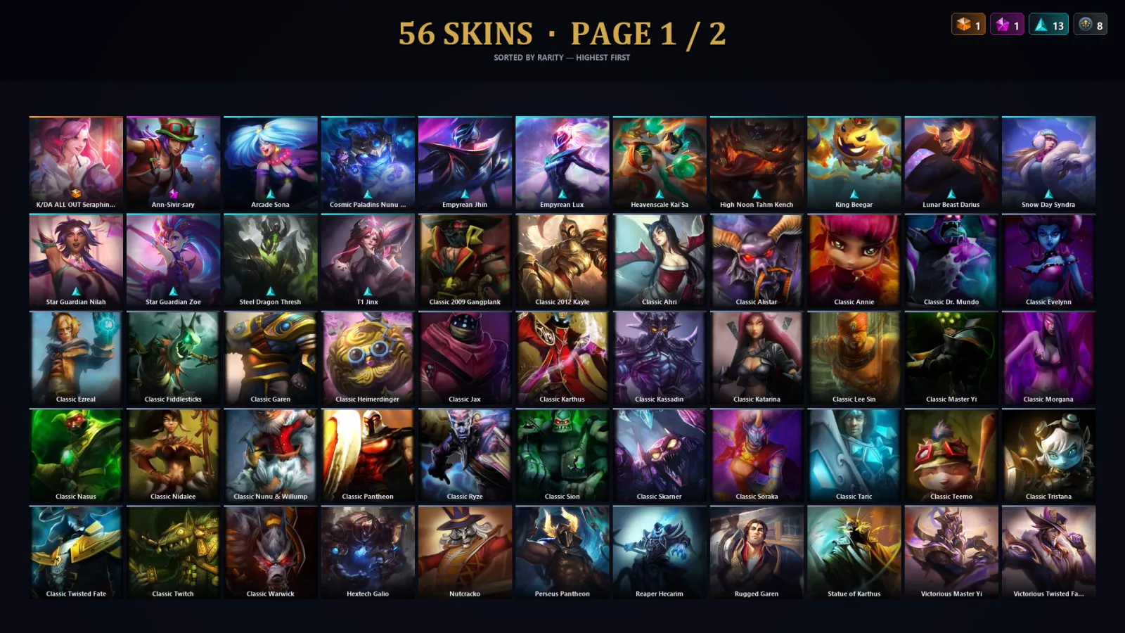 [LoL] | EUW | Level 30 | 100 Champions | 24 Skins | 101,818 BE