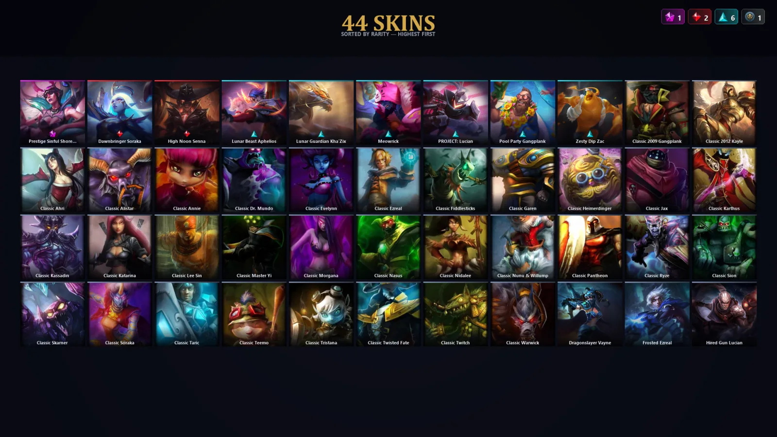 [LoL] | TR | Level 30 | Gold IV | 50 Champions | 44 Skins | 14,711 BE