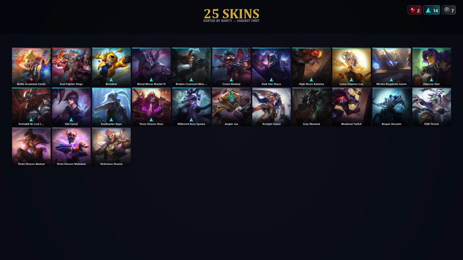 [LoL] | TR | Level 79 | 64 Champions | 25 Skins