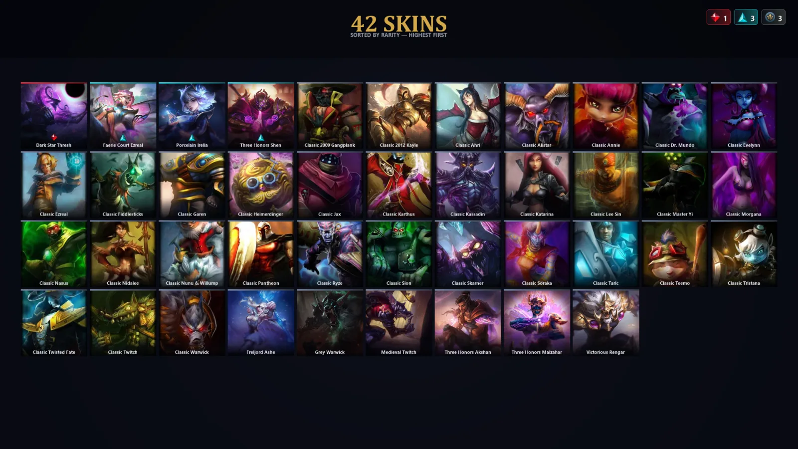 [LoL] | EUW | Level 30 | Master | 80 Champions | 42 Skins