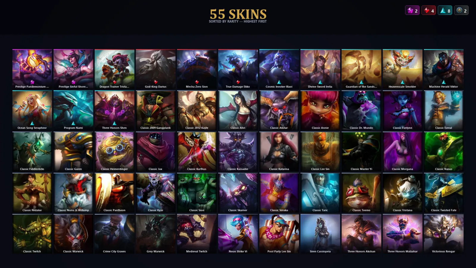 [LoL] | TR | Level 30 | Challenger | 59 Champions | 23 Skins