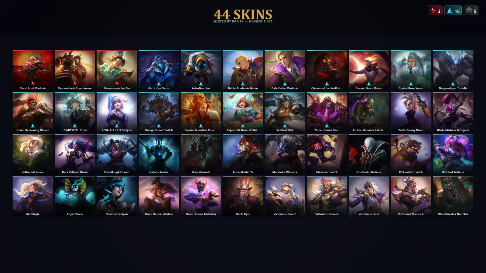 [LoL] | TR | Level 137 | Emerald III | 172 Champions | 44 Skins | 40,660 BE — LoL account