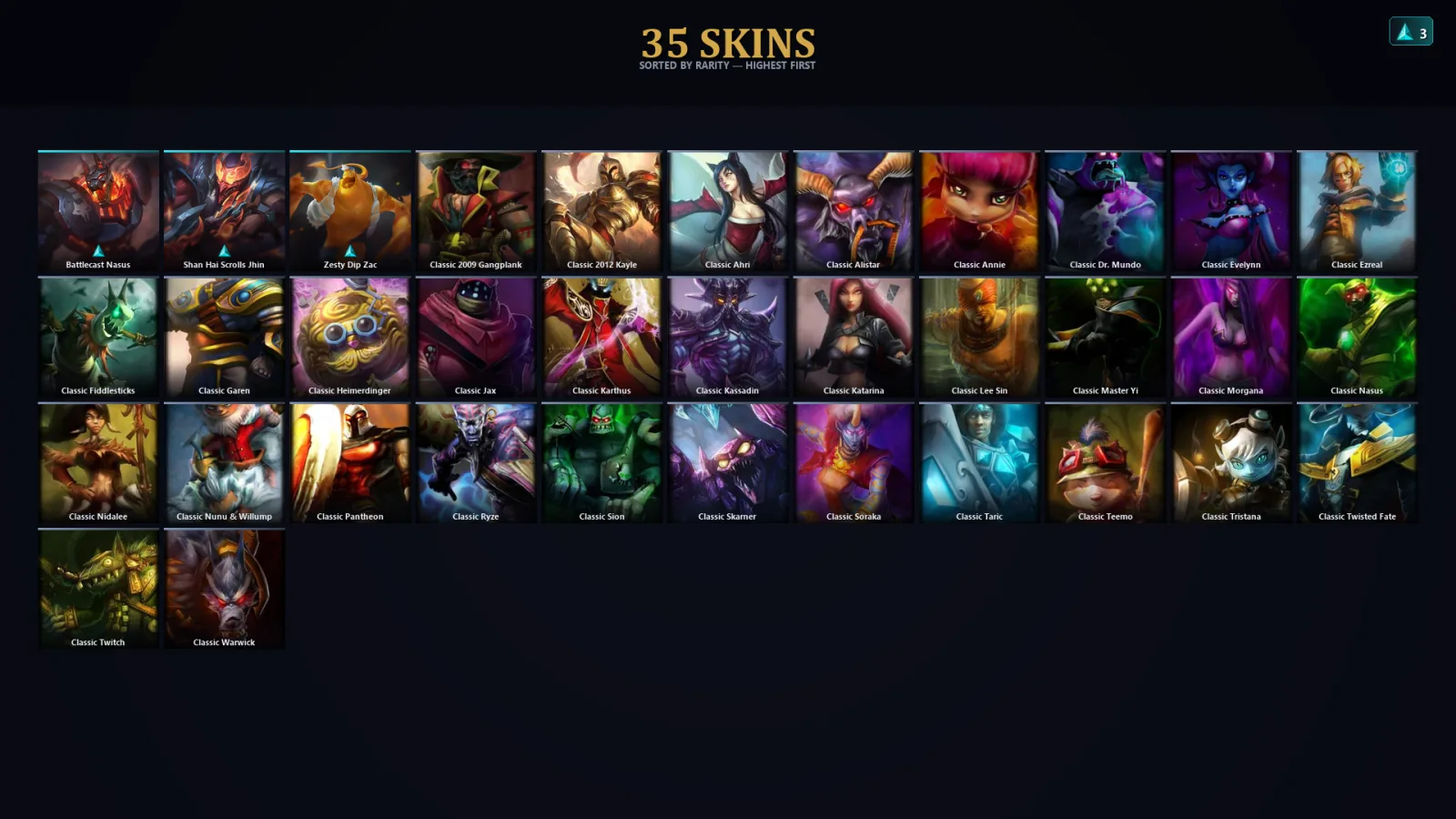 [LoL] | EUW | Level 35 | Gold IV | 54 Champions | 35 Skins
