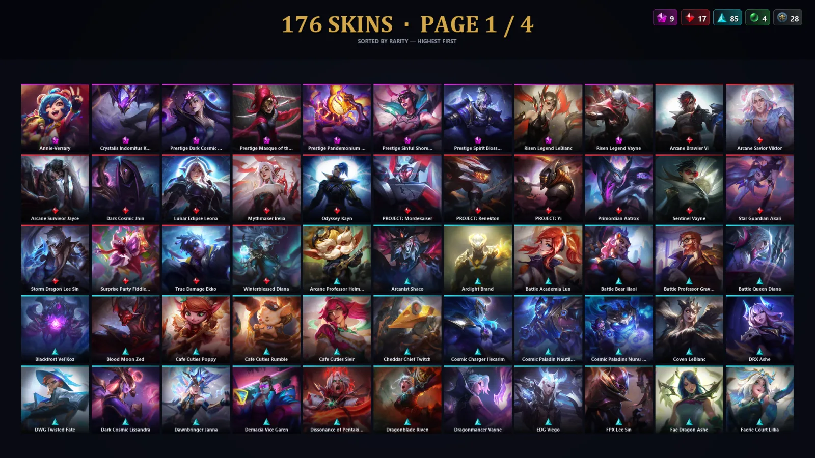 [LoL] | TR | Level 158 | Emerald IV | 173 Champions | 144 Skins | 30,331 BE