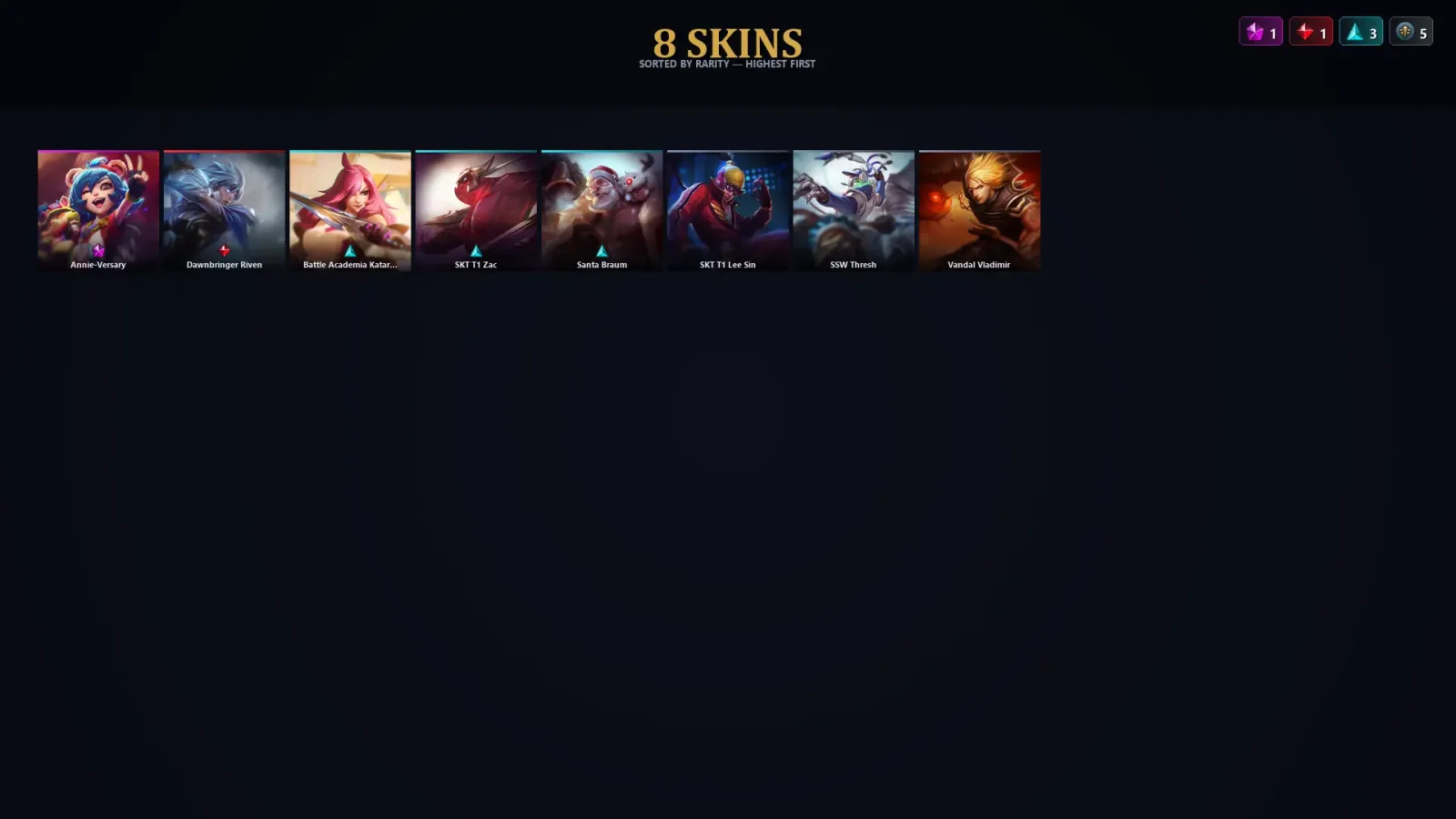 [LoL] | TR | Level 30 | 21 Champions | 8 Skins