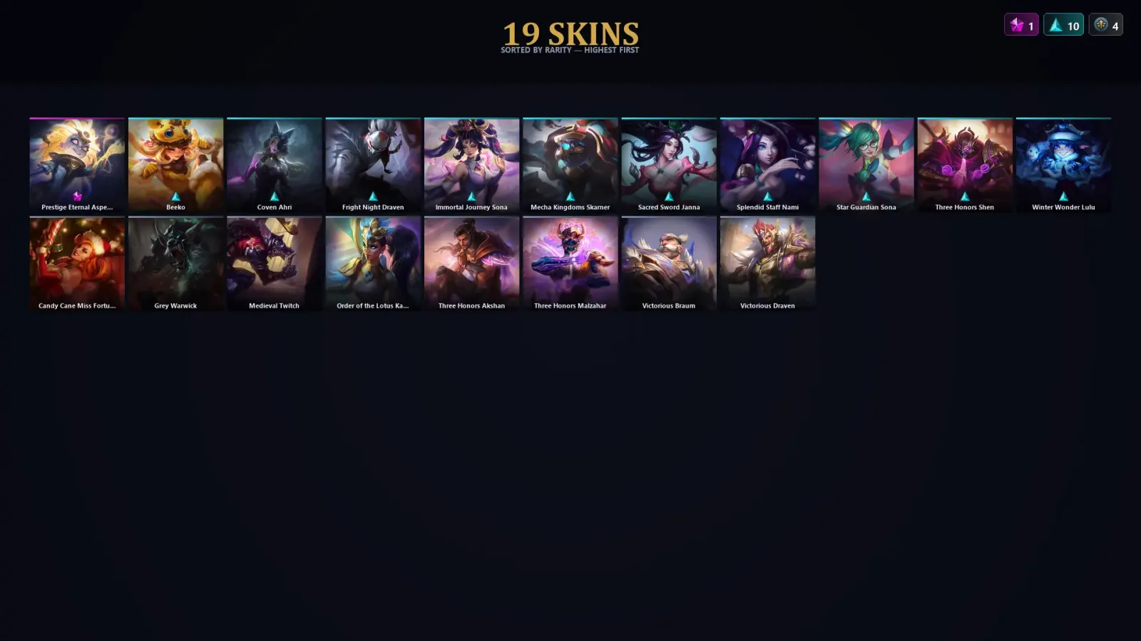 [LoL] | TR | Level 50 | Emerald IV | 45 Champions | 19 Skins | 32,646 BE — LoL account