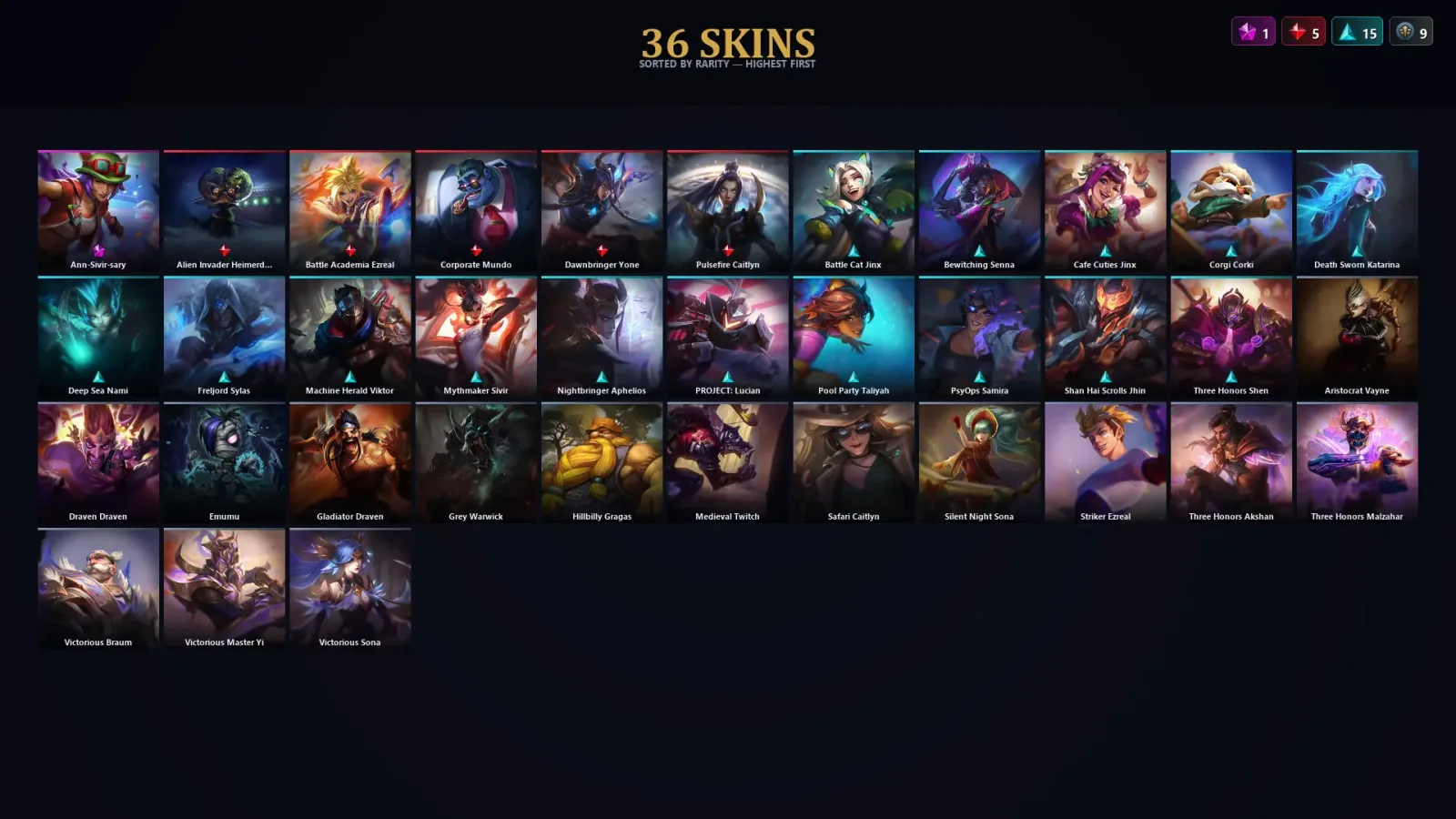[LoL] | EUW | Level 131 | Diamond IV | 73 Champions | 36 Skins | 39,833 BE