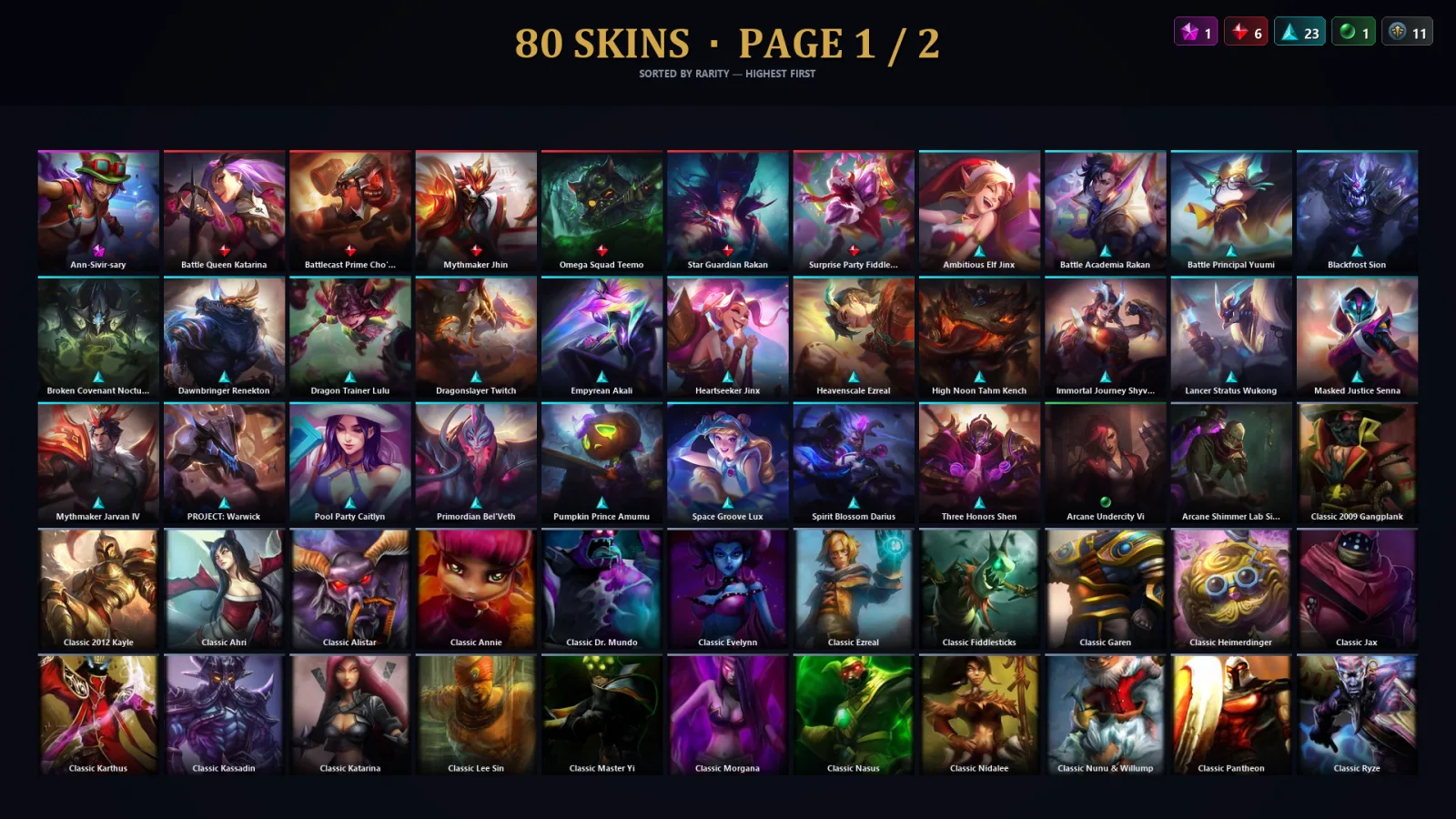 [LoL] | TR | Level 98 | Emerald III | 144 Champions | 80 Skins | 22,392 BE