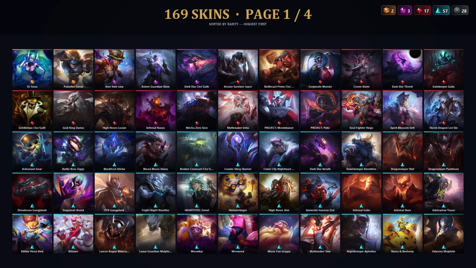 [LoL] | EUW | Level 189 | 79 Champions | 137 Skins | 28,996 BE