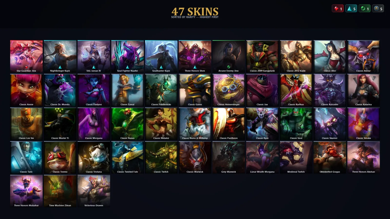 [LoL] | TR | Level 44 | Emerald I | 80 Champions | 15 Skins | 11,950 BE