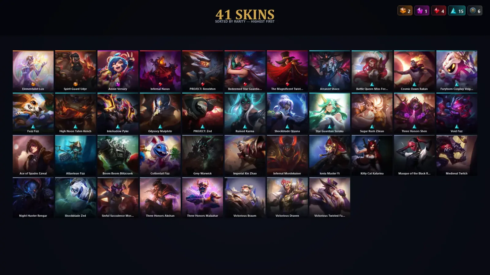 [LoL] | TR | Level 121 | Emerald II | 126 Champions | 41 Skins | 25,266 BE