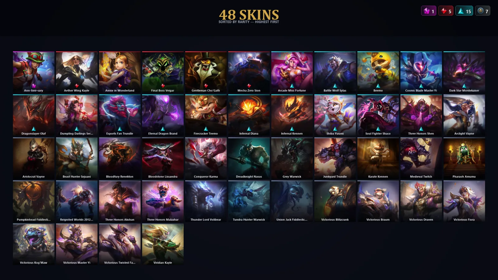 [LoL] | EUW | Level 169 | Diamond IV | 173 Champions | 48 Skins | 39,570 BE