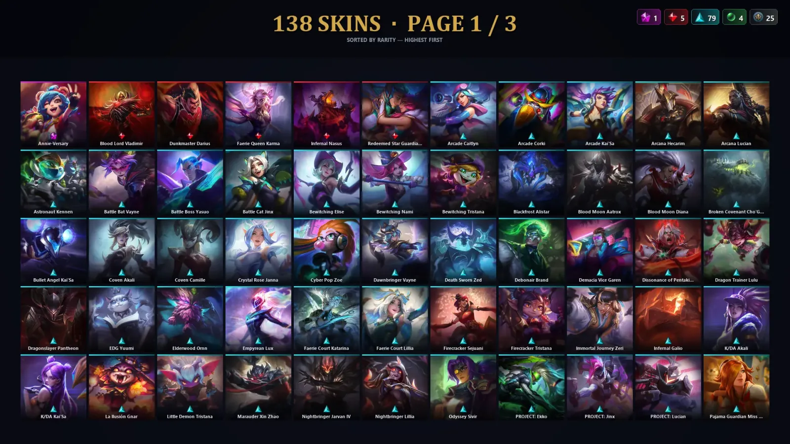 [LoL] | TR | Level 319 | Emerald II | 172 Champions | 138 Skins | 113,103 BE — LoL account