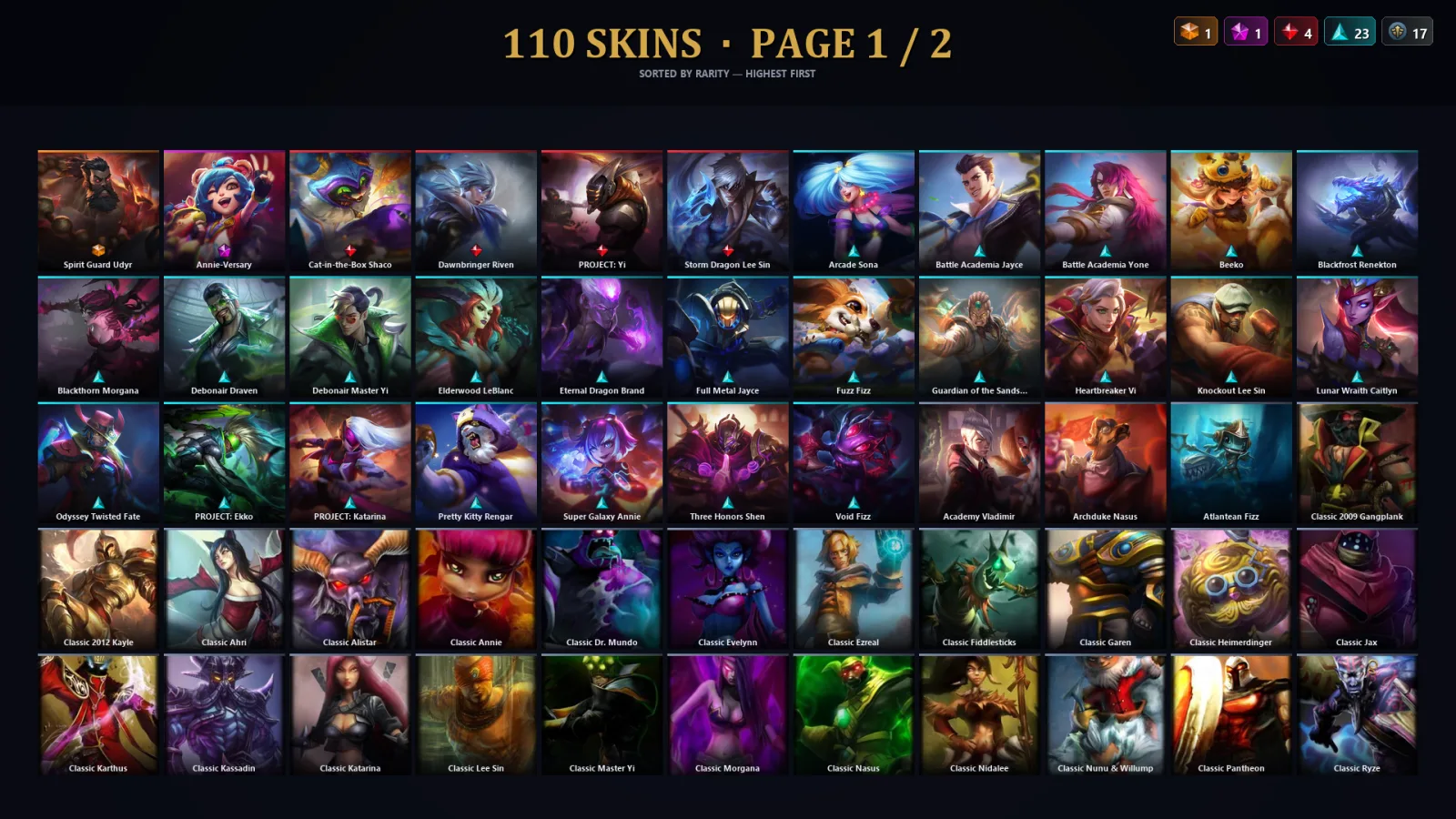 [LoL] | TR | Level 114 | Diamond IV | 173 Champions | 78 Skins | 24,606 BE