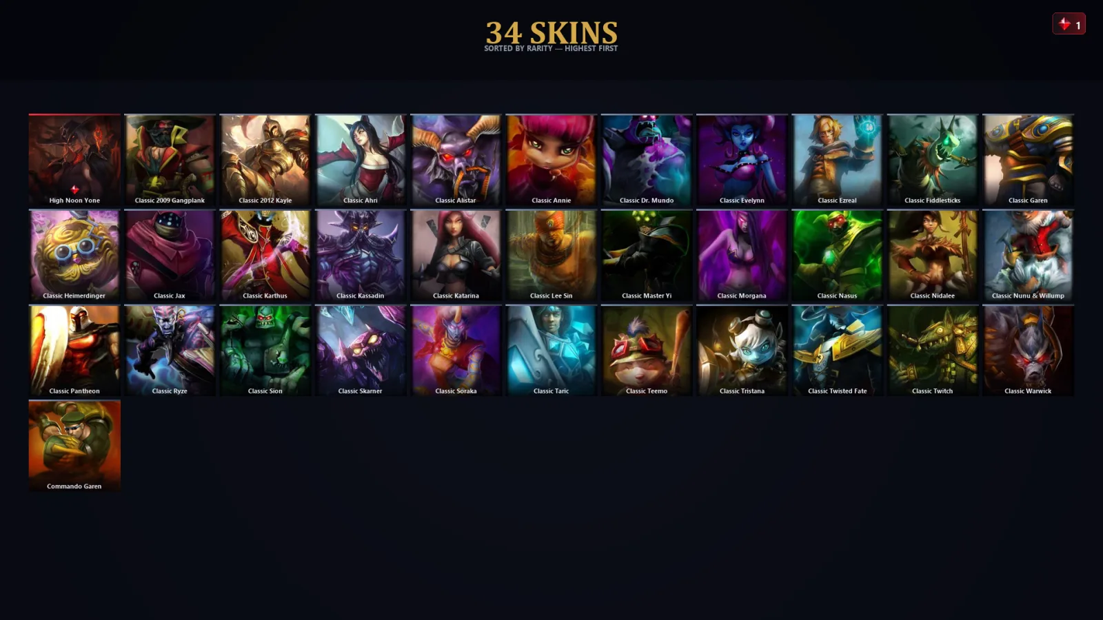 [LoL] | EUW | Level 34 | Gold IV | 52 Champions | 2 Skins | 12,706 BE