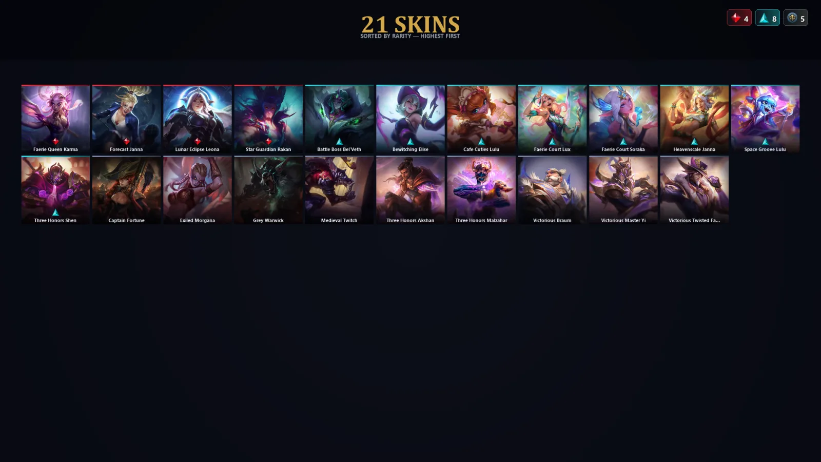 [LoL] | EUW | Level 58 | Emerald IV | 53 Champions | 21 Skins | 14,095 BE — LoL account