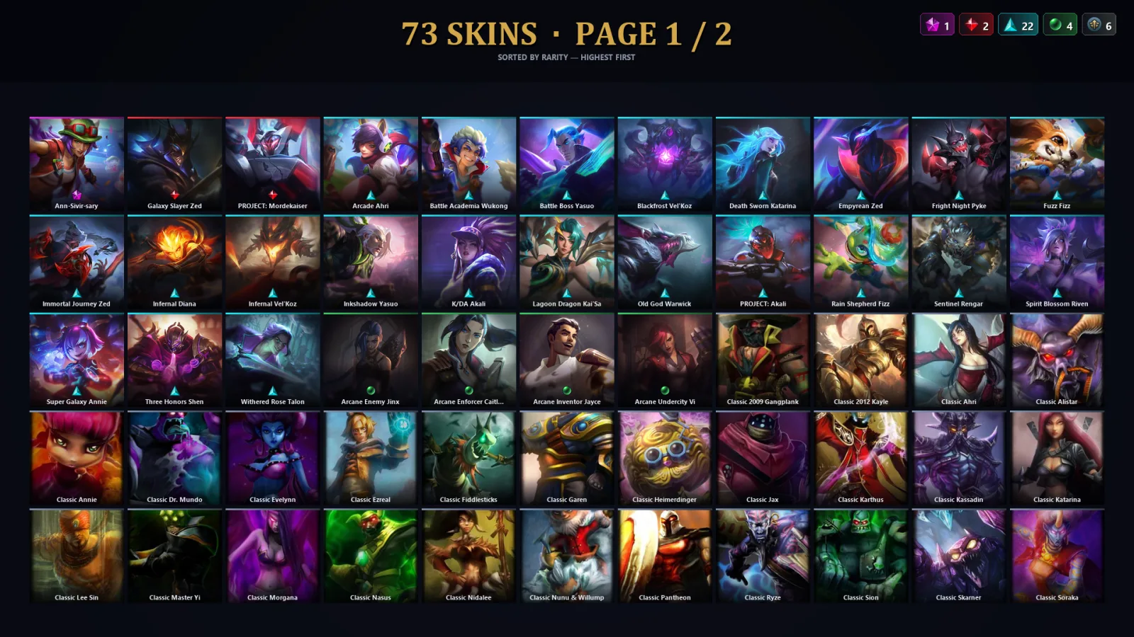 [LoL] | TR | Level 122 | Gold IV | 151 Champions | 73 Skins | 18,073 BE