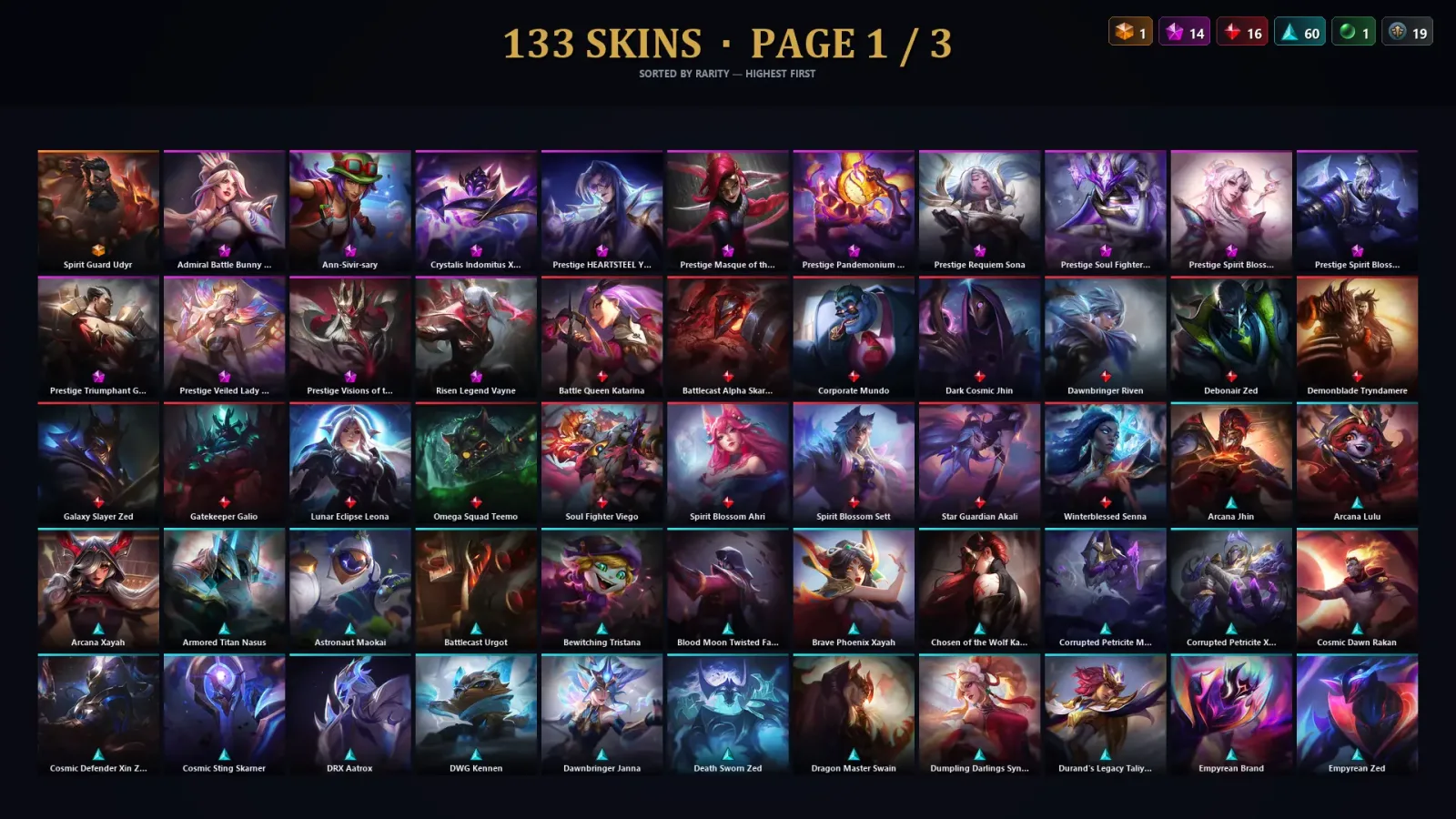 [LoL] | TR | Level 231 | Platinum III | 172 Champions | 133 Skins | 58,295 BE — LoL account