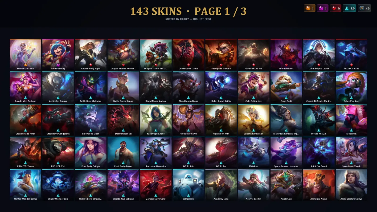 [LoL] | TR | Level 267 | 171 Champions | 143 Skins | 40,226 BE — LoL account
