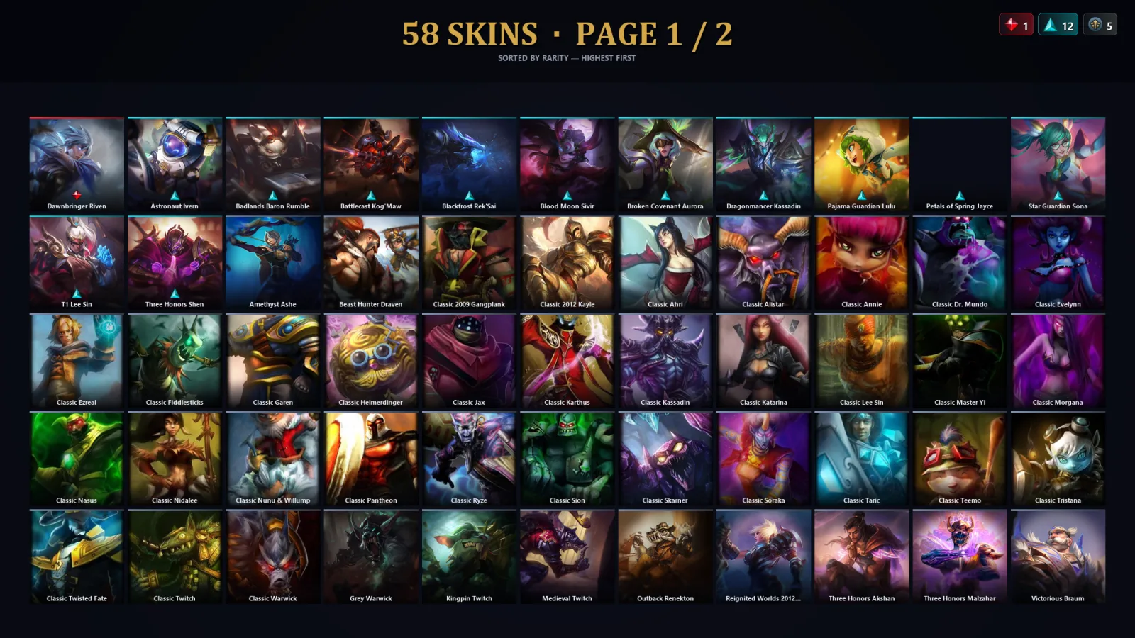 [LoL] | TR | Level 104 | Platinum IV | 164 Champions | 58 Skins