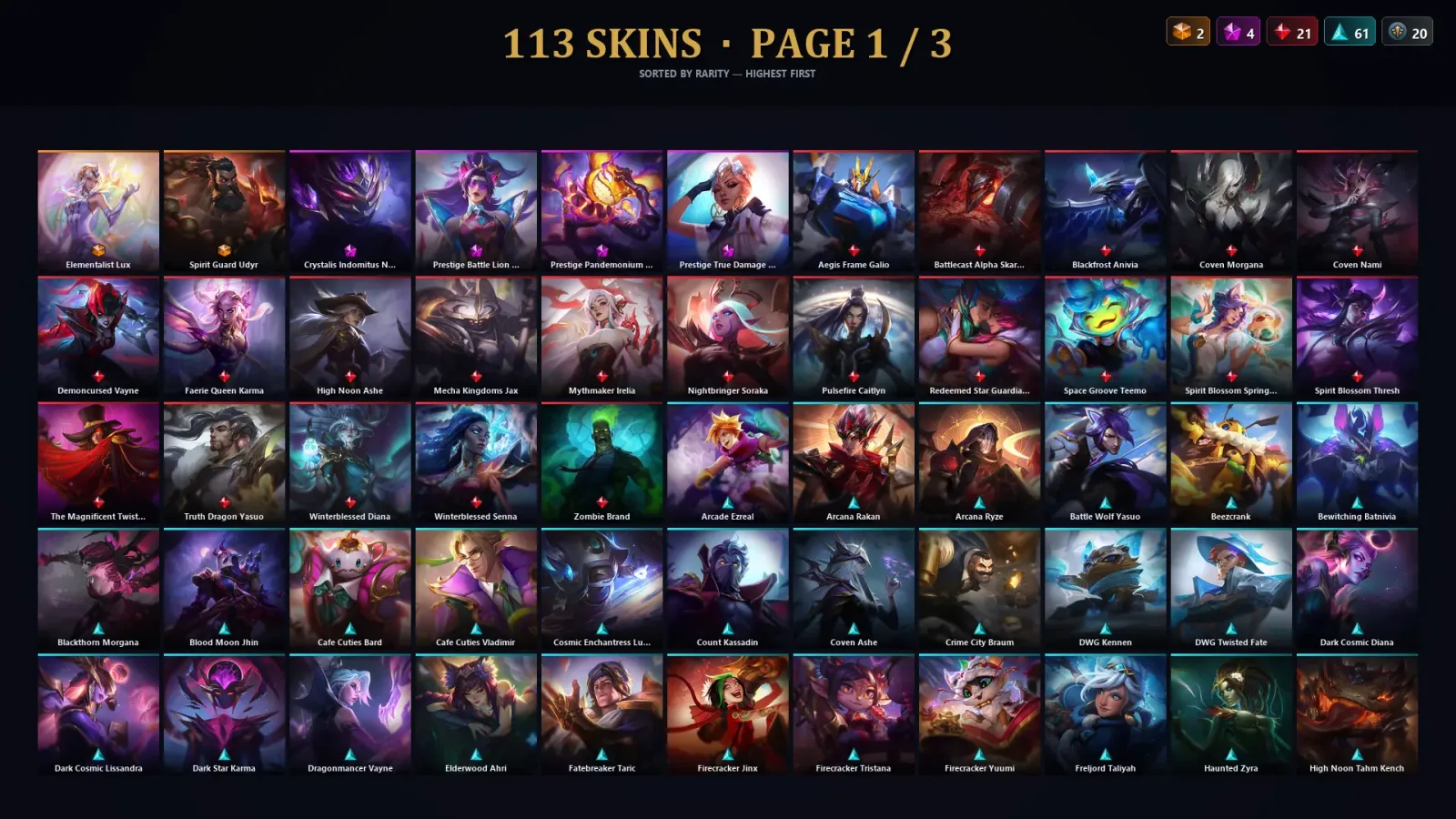 [LoL] | EUW | Level 46 | Platinum II | 85 Champions | 113 Skins — LoL account