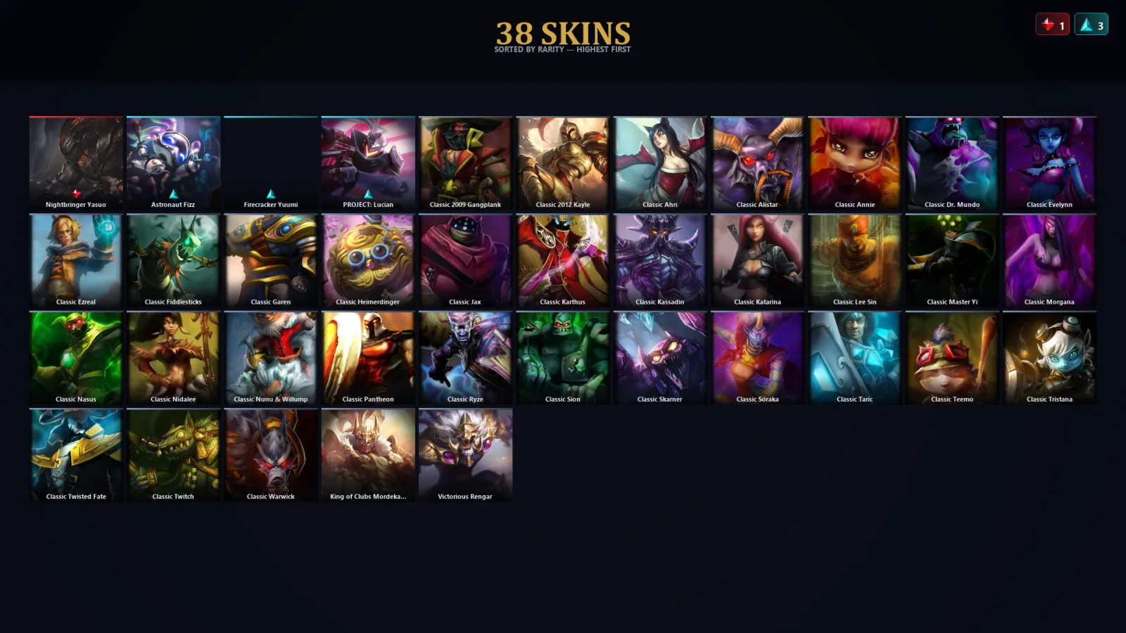 [LoL] | TR | Level 39 | Gold I | 107 Champions | 38 Skins
