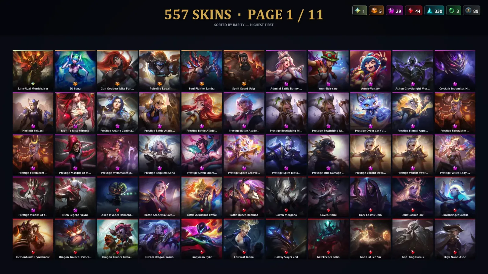 [LoL] | NA | Level 500 | 173 Champions | 556 Skins | 103,028 BE — LoL account