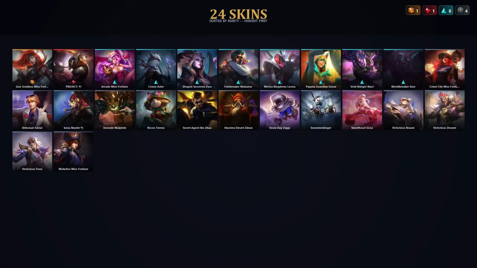 [LoL] | TR | Level 126 | Gold III | 159 Champions | 24 Skins — LoL account