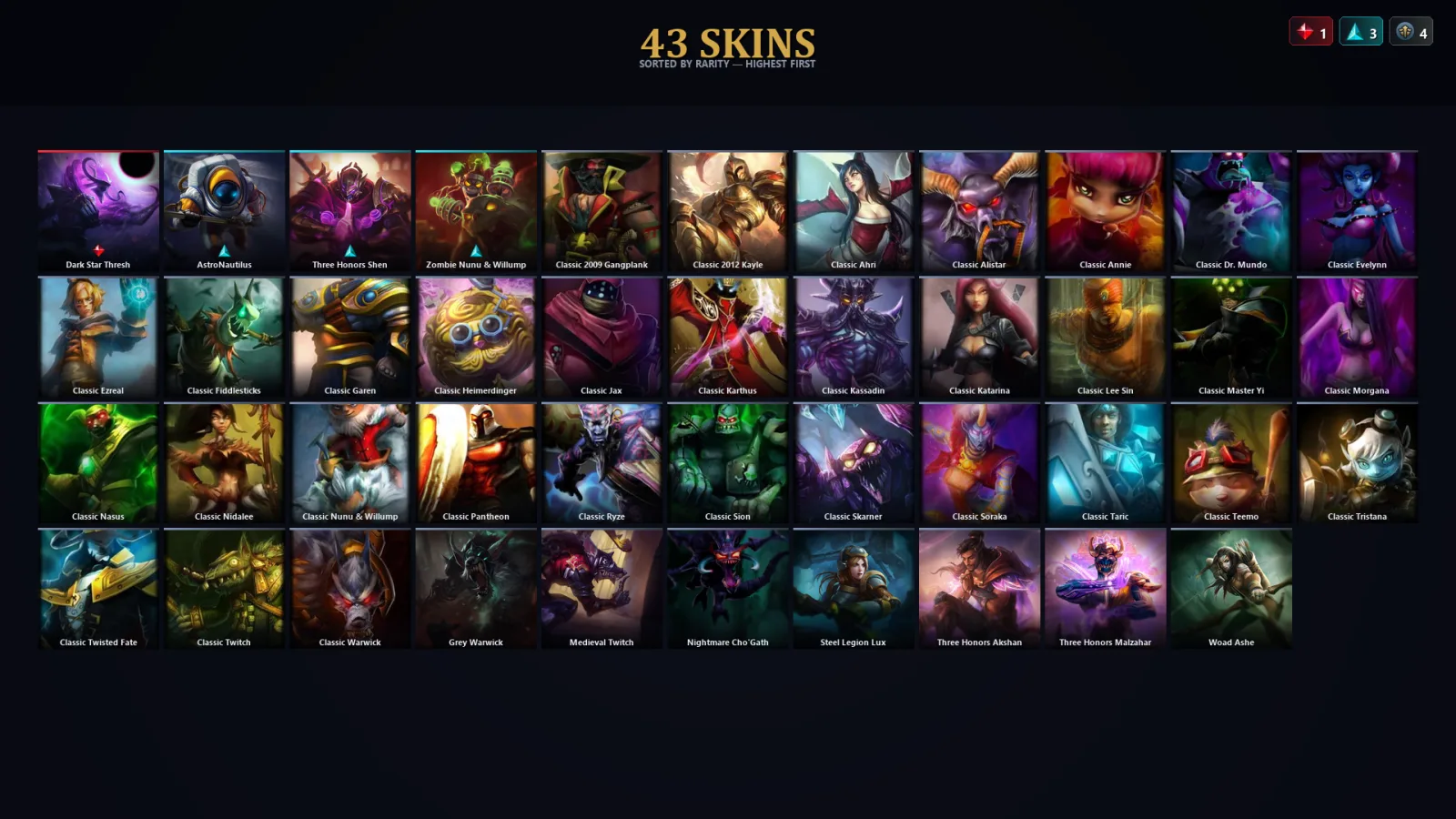 [LoL] | TR | Level 30 | 59 Champions | 43 Skins